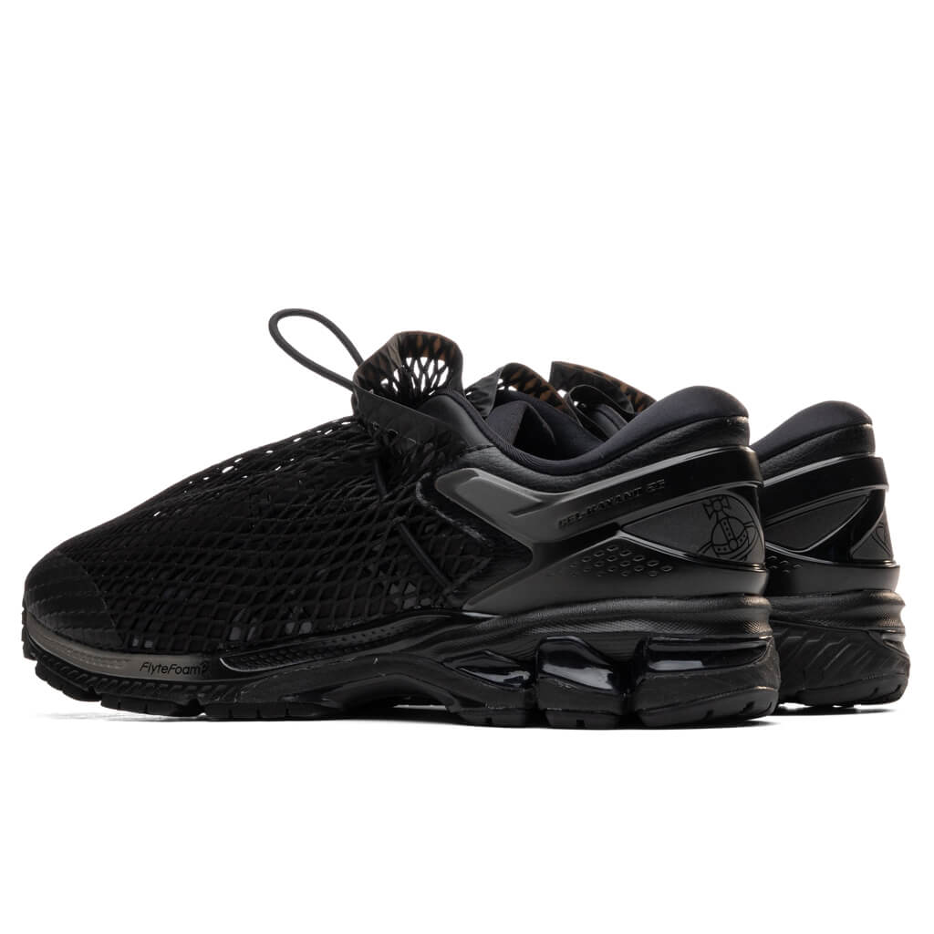 "Buffalo Bag" Asics x Vivienne Westwood Gel-Kayano 26 Black/Black - product image from the listing.