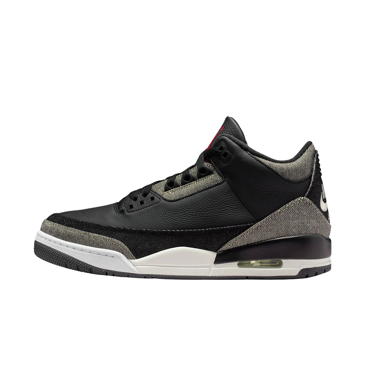 "Black and White" Air Jordan 3 x Levi's® (Denim/black-gym Red) - product image from the listing.