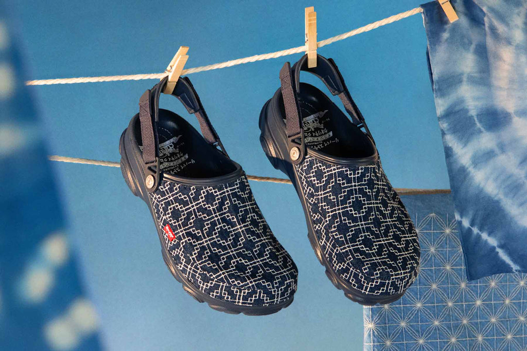 Crocs x Levis All Terrain Clog in Navy - product image from the listing.