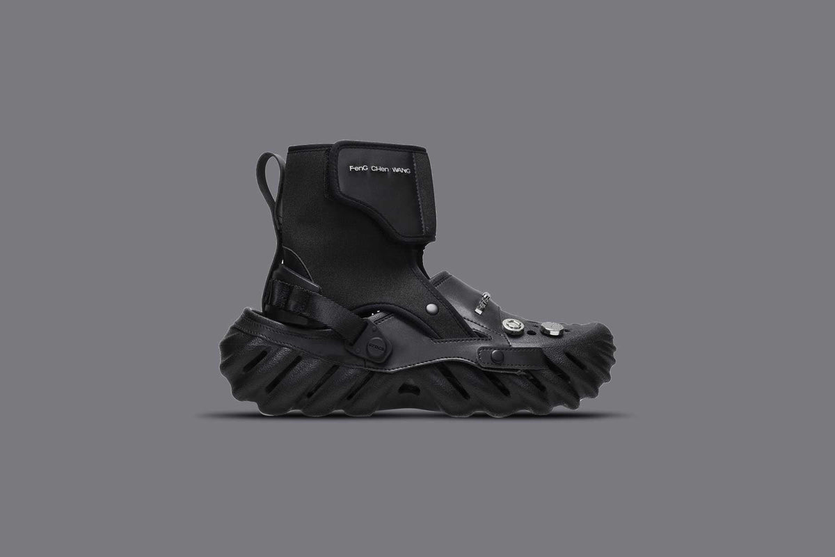 Crocs x Feng Chen Wang Echo Clog in Black - product image from the listing.