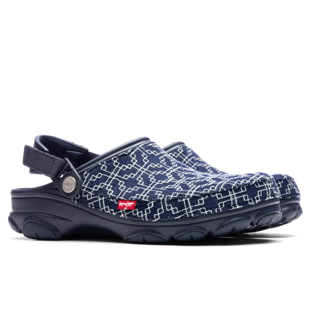 Crocs x Levis All Terrain Clog in Navy - product image from the listing.