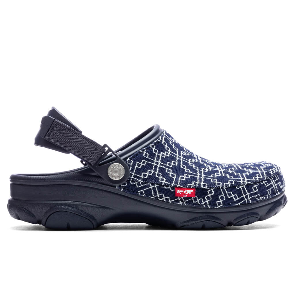 Crocs x Levis All Terrain Clog in Navy - product image from the listing.