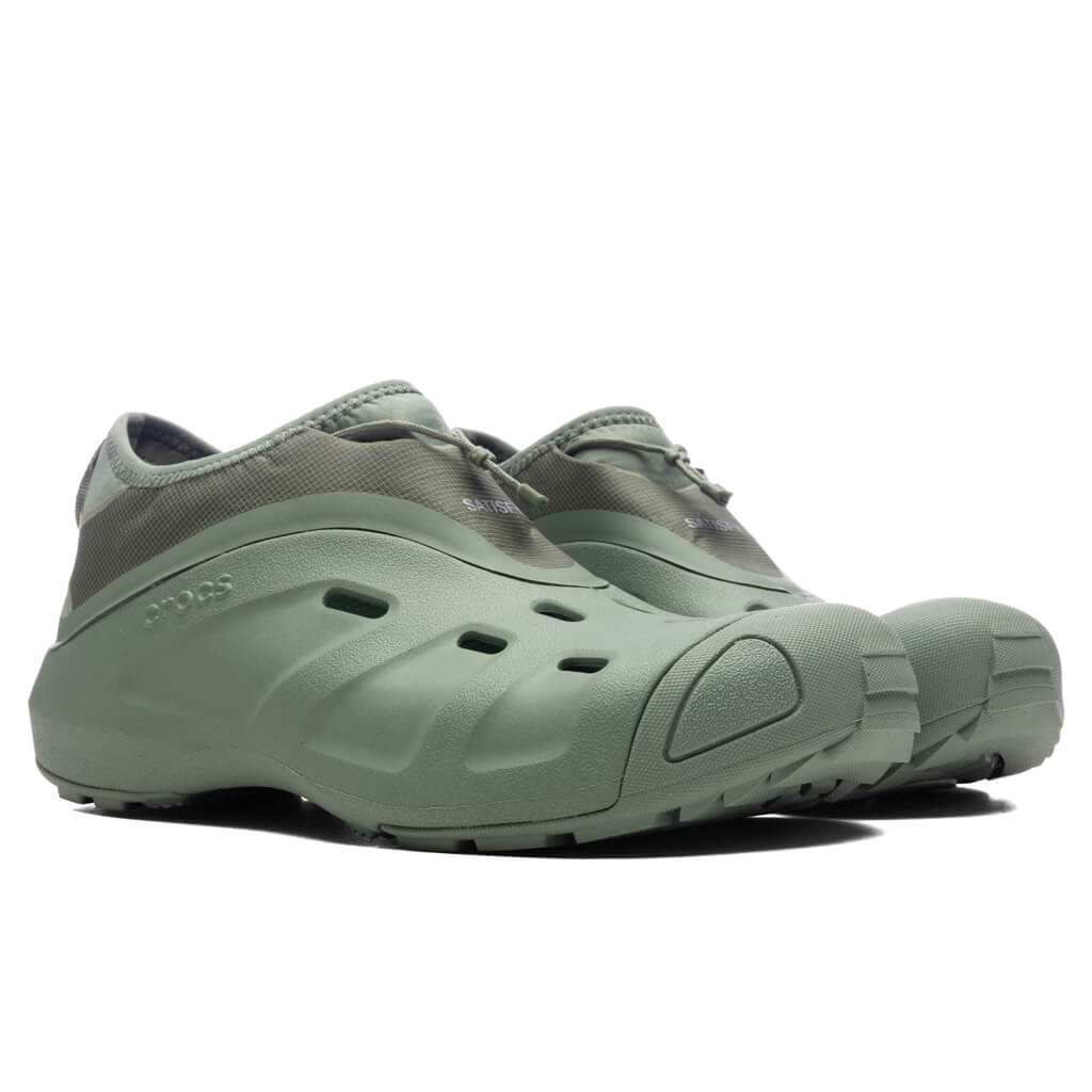 Crocs x Satisfy Quick Trail Low in Moss - product image from the listing.
