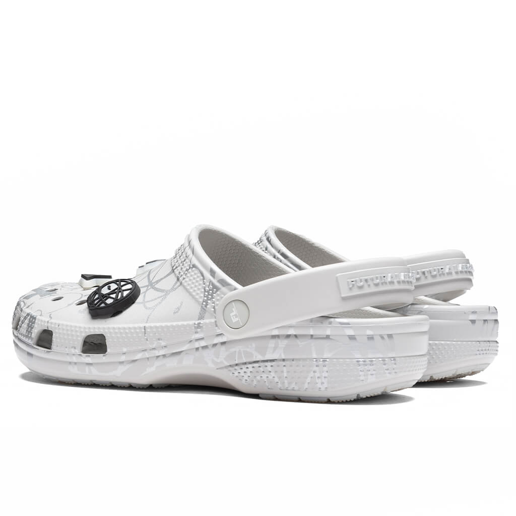 Crocs x The Futura Laboratories Classic Clog in Pearl White - product image from the listing.