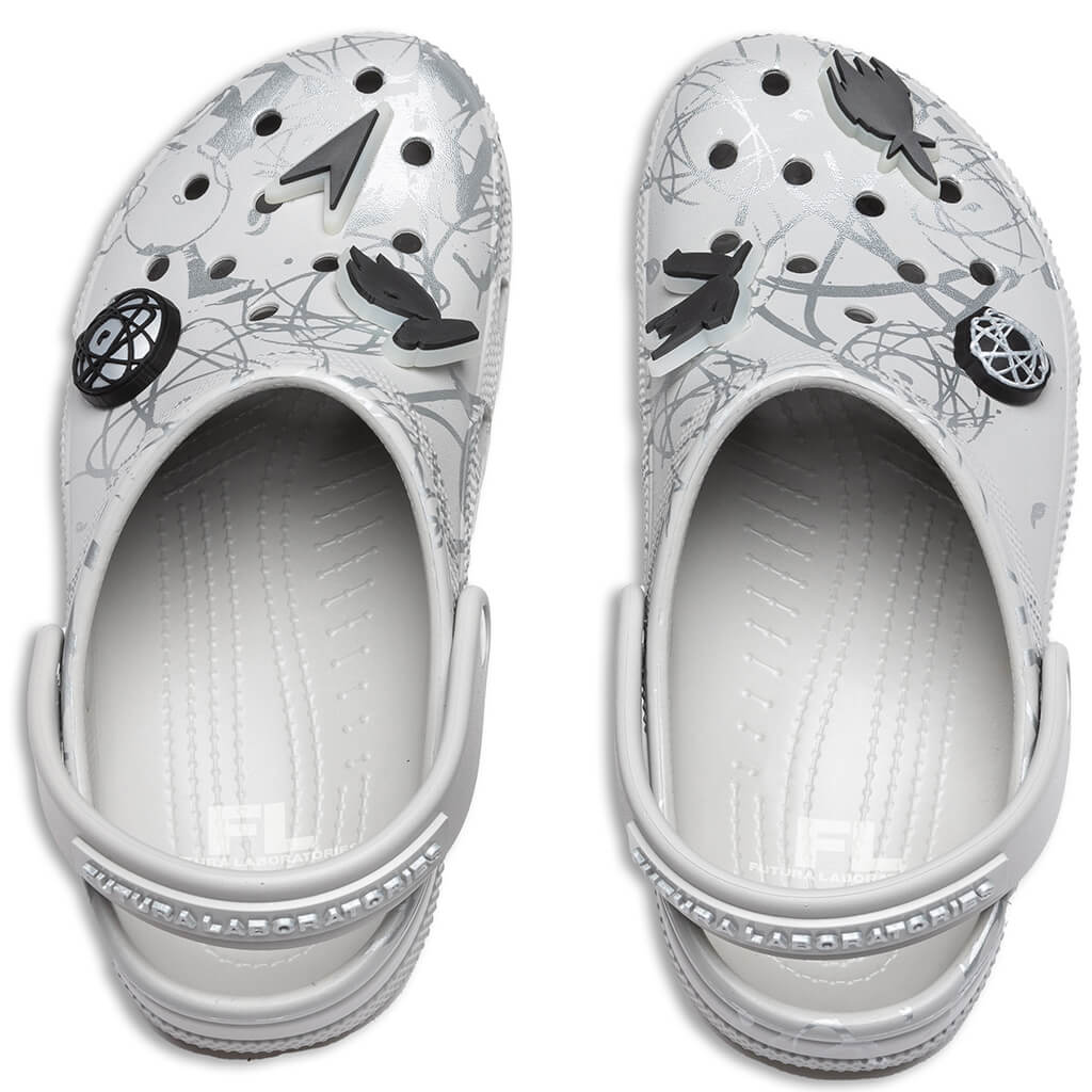 Crocs x The Futura Laboratories Classic Clog in Pearl White - product image from the listing.
