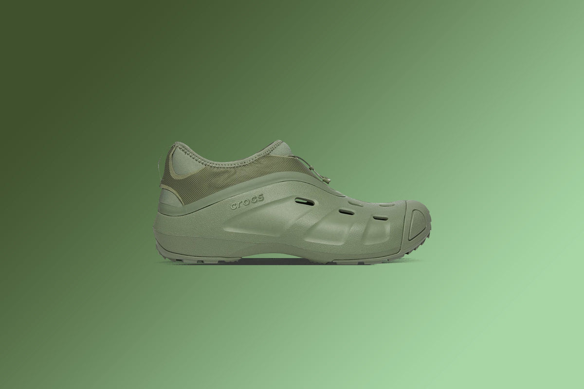 Crocs x Satisfy Quick Trail Low in Moss - product image from the listing.
