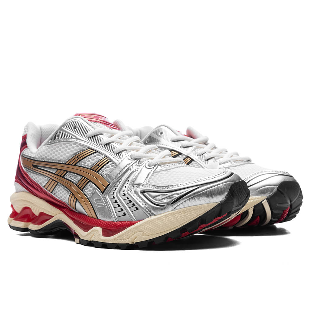Asics x Sneaker Politics Gel-Kayano 14 in Cream/Pure Gold - product image from the listing.