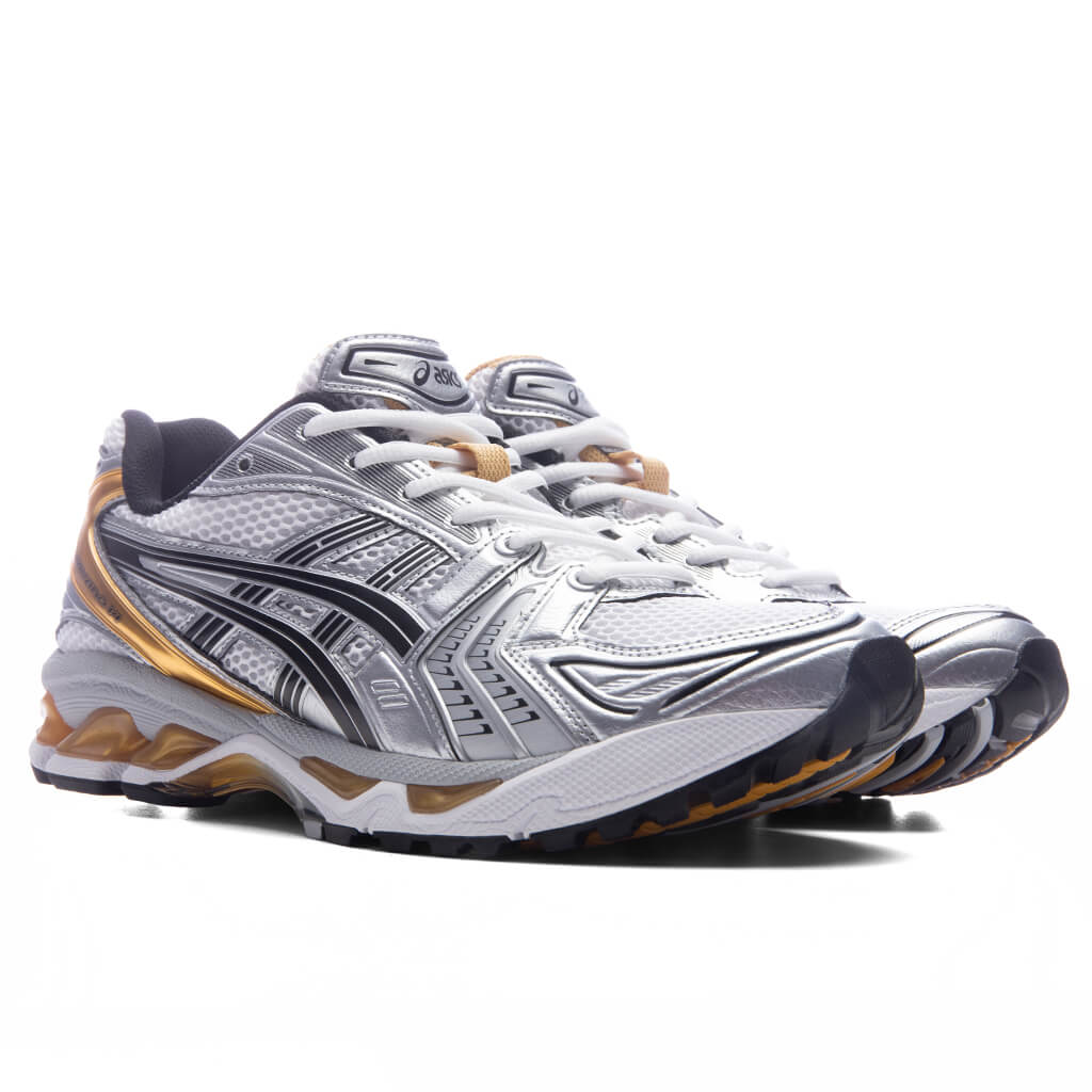 Gel-Kayano 14 in White/Pure Gold - product image from the listing.