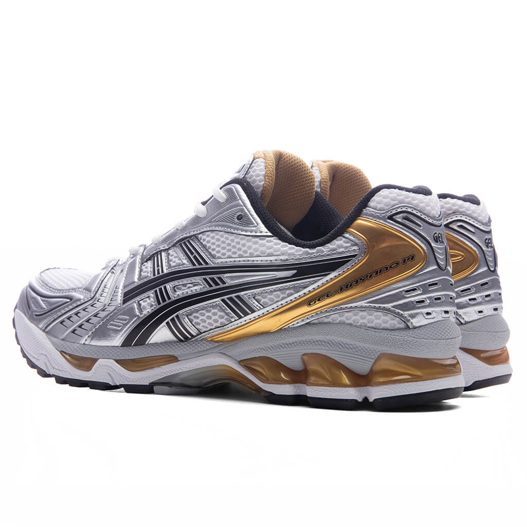 Gel-Kayano 14 in White/Pure Gold - product image from the listing.