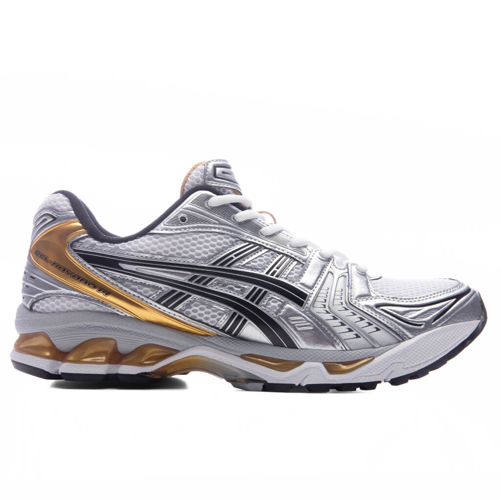 Gel-Kayano 14 in White/Pure Gold - product image from the listing.