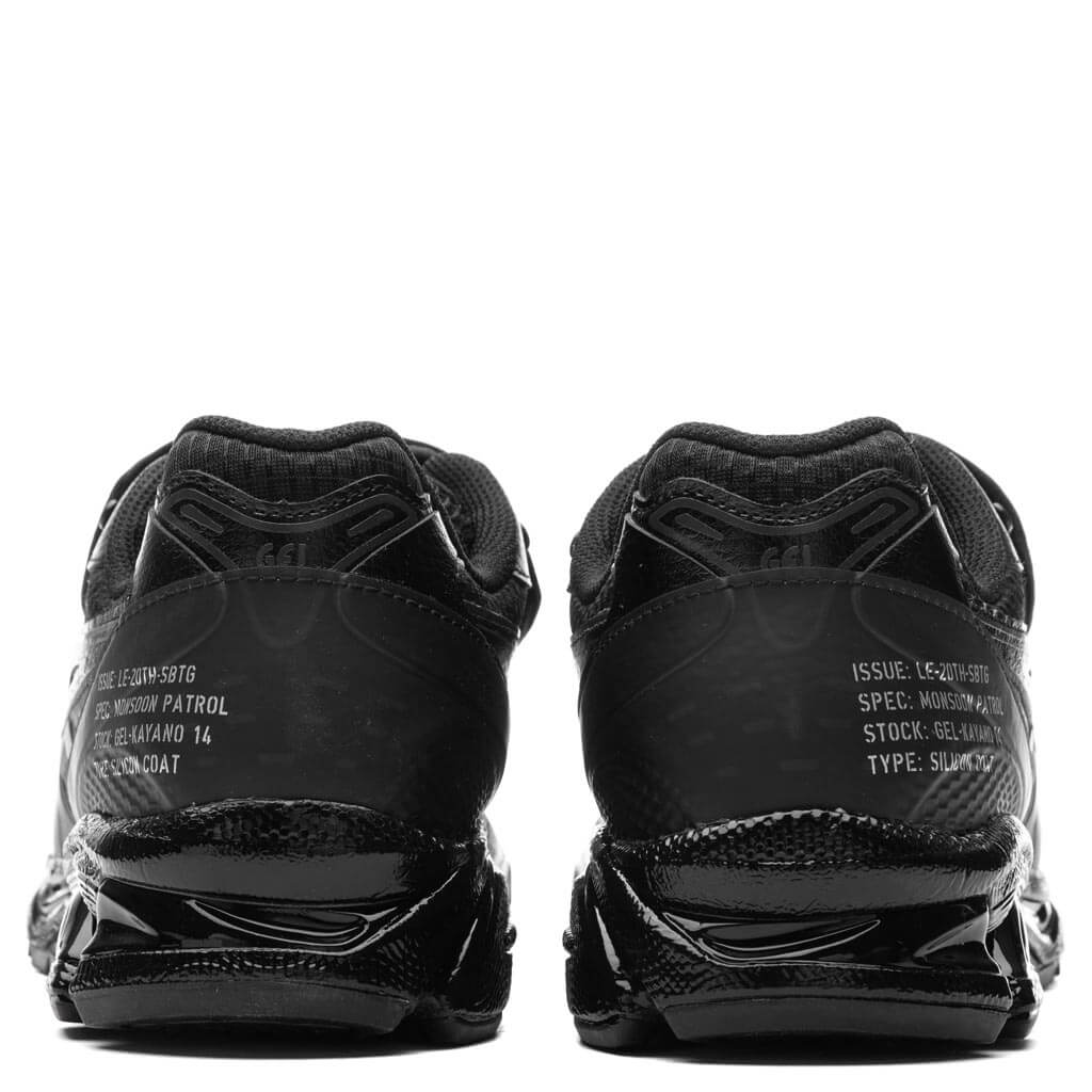 Asics x SBTG x Limited Edt Gel-Kayano 14 in Black/Black - product image from the listing.