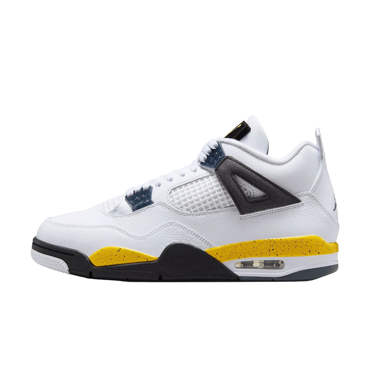 "Tour Yellow" Air Jordan 4 Retro (White/Tr Yllw-DK BL Gry-Black) - product image from the listing.