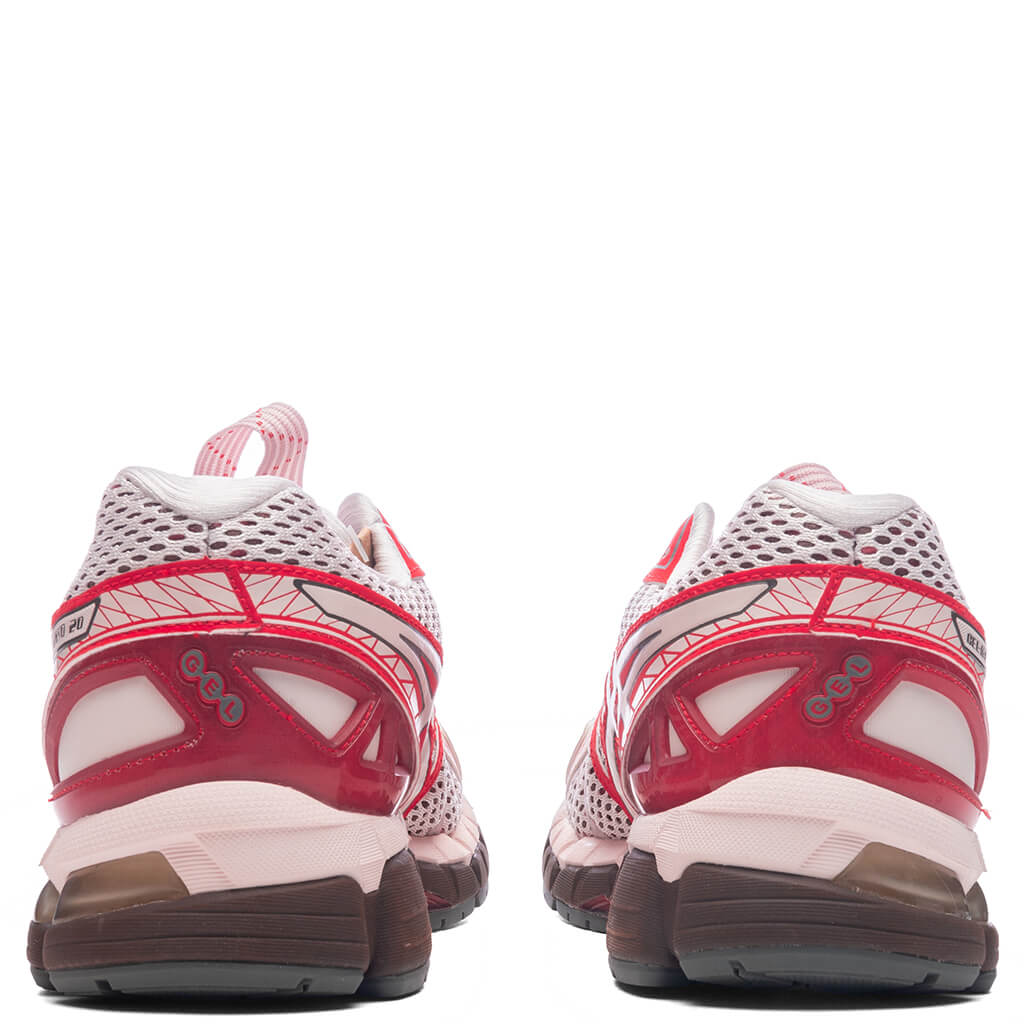 Crystal Pink/Classic Red - UB9-S Gel-Kayano 20 - product image from the listing.