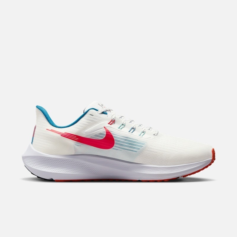 Nike Air Zoom Pegasus 39 Running Shoes in White Red Blue FD4322-161 - product image from the listing.