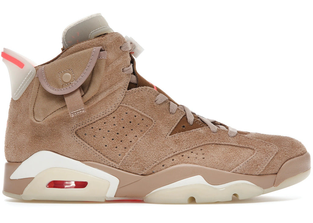 Air Jordan 6 Retro TraviScots British in Khaki - product image from the listing.