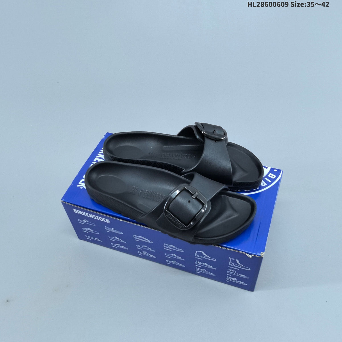 Madrid Big Buckle One-Strap Slide Sandals by Birkenstock - product image from the listing.