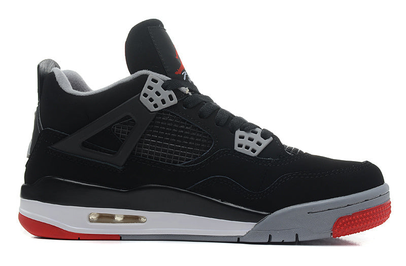 Jordan 4 Retro Basketball Shoes in Black/Red - product image from the listing.