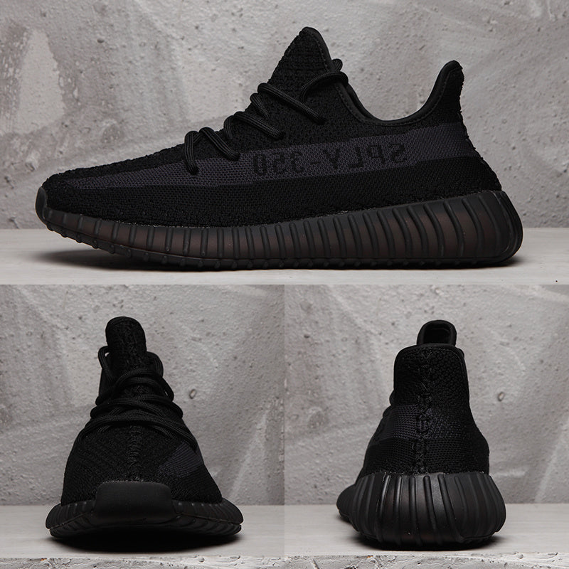 Yeezy Boost 350 V2 Sneakers in Black Knit - product image from the listing.
