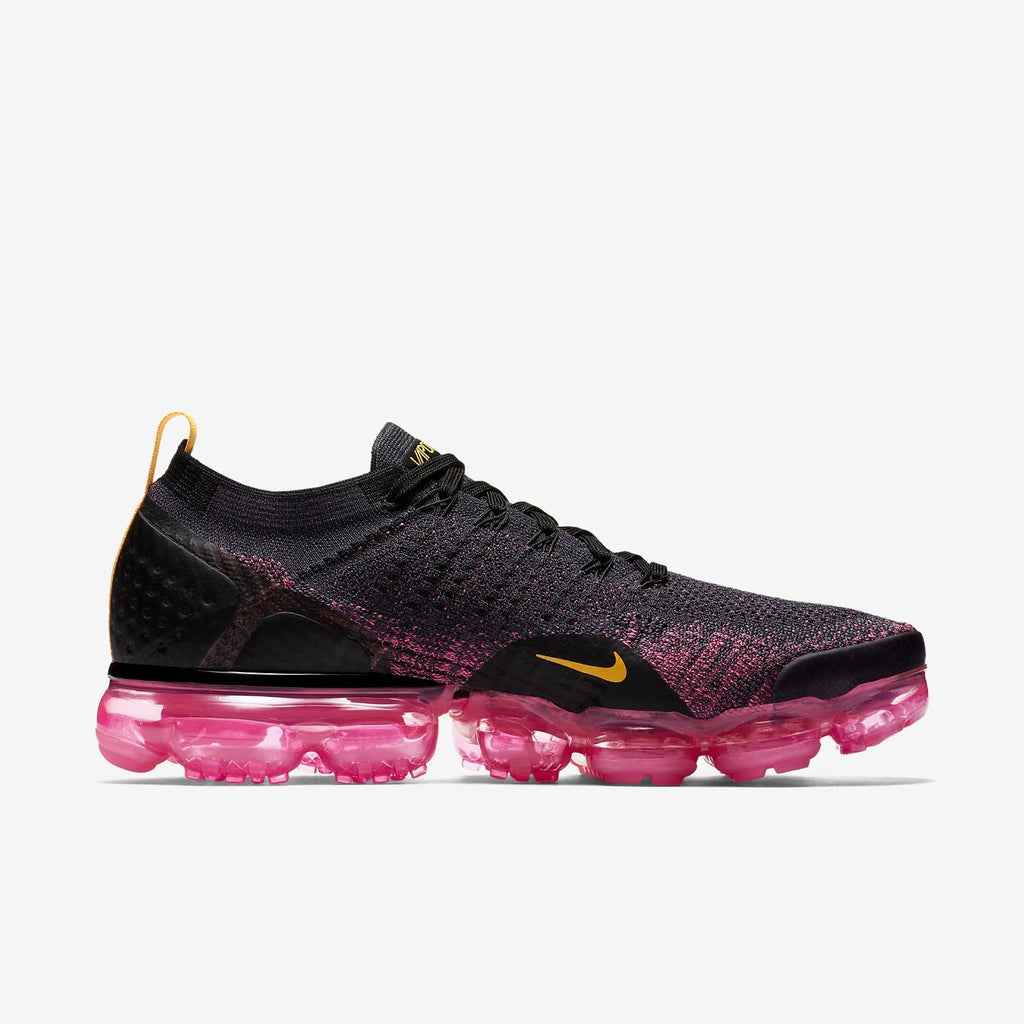 Nike Air VaporMax Flyknit 2 Running Shoes in Black Yellow - product image from the listing.