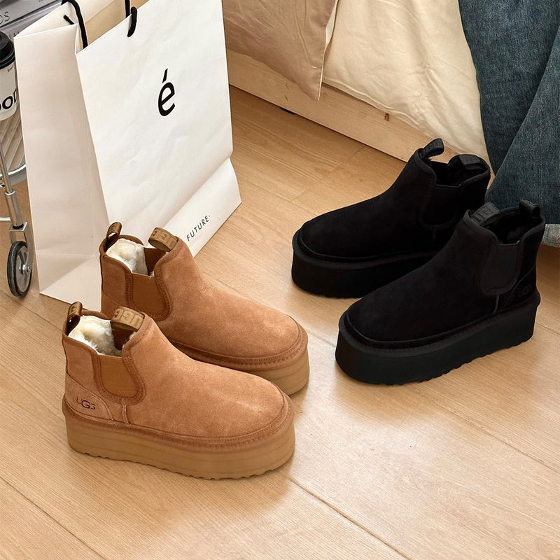 Women's BUS03 Wool Leather 5CM Shoes 35-40 with box - product image from the listing.