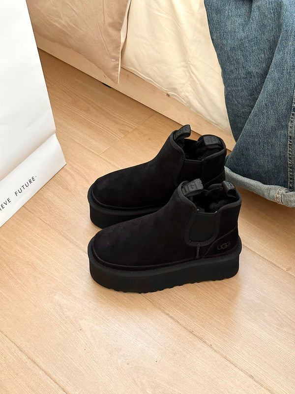 Women's BUS03 Wool Leather 5CM Shoes 35-40 with box - product image from the listing.