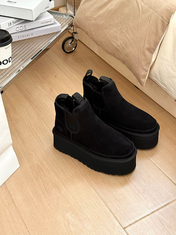 Women's BUS03 Wool Leather 5CM Shoes 35-40 with box - product image from the listing.