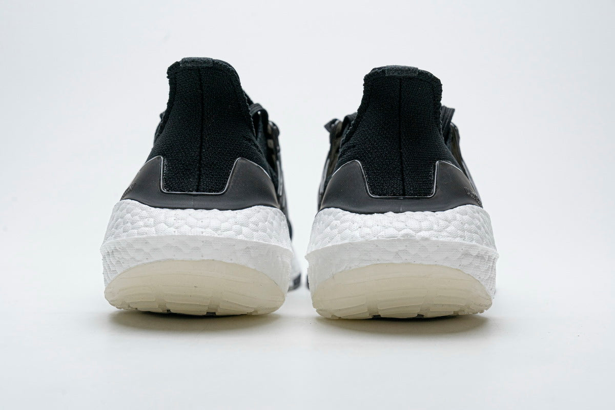 adidas UltraBoost 21 Running Shoes in Black White FY0306 - product image from the listing.