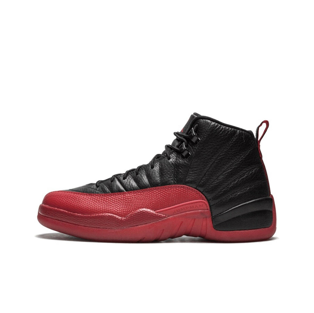 Air Jordan 12 Retro Flu Game Black Red Sneakers - product image from the listing.