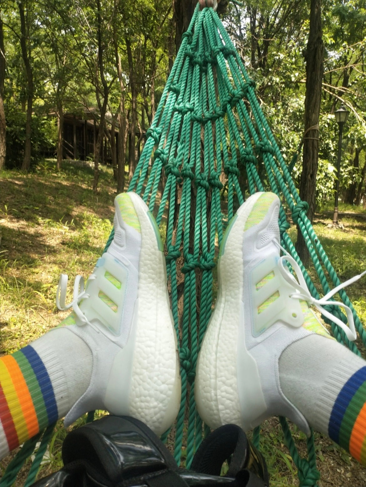 Adidas UltraBoost 22 GX5913 Running Sneakers in White Green - product image from the listing.