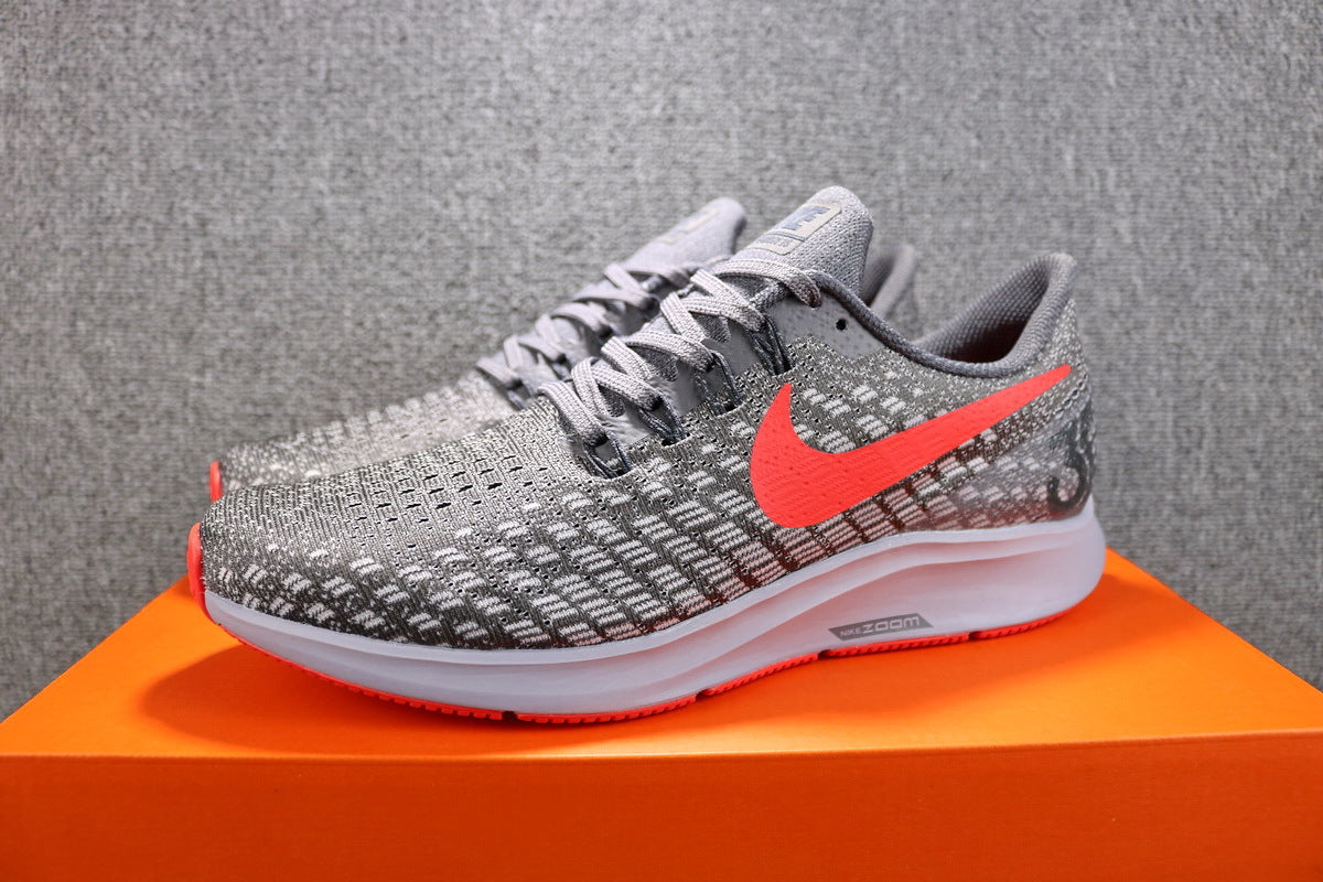 Nike Air Zoom Pegasus 35 Shoes for Running, Grey/Crimson 942851-006 - product image from the listing.