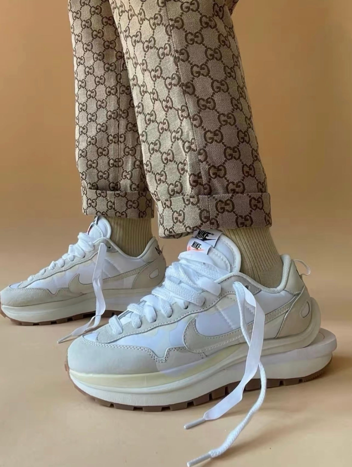 Nike x sacai VaporWaffle Sneakers, in White DD1875-100 - product image from the listing.