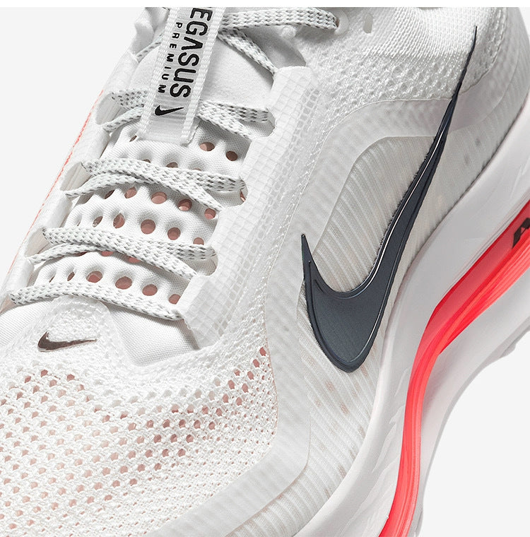 Nike Pegasus Premium Running Shoes in White Red HQ2592-101 - product image from the listing.