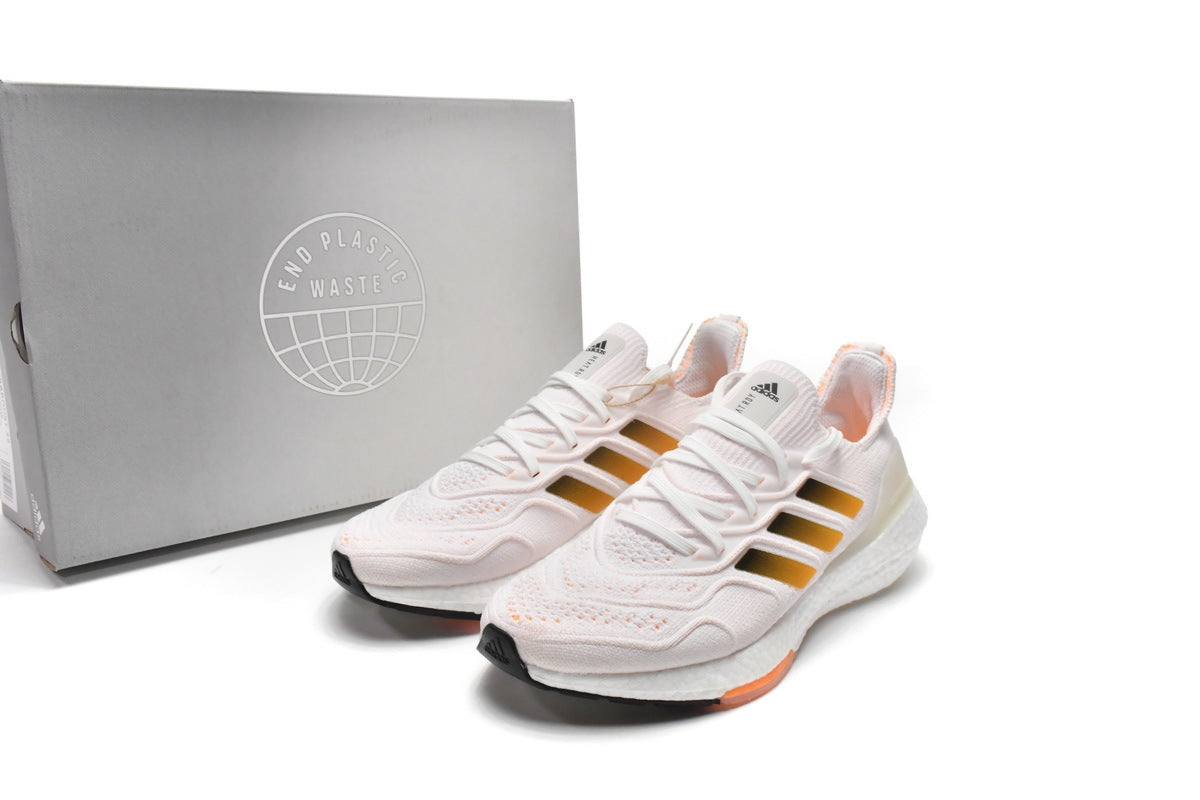 adidas Ultra Boost 2022 Heat.RDY White Flash Running Shoes in Orange GZ0129 - product image from the listing.