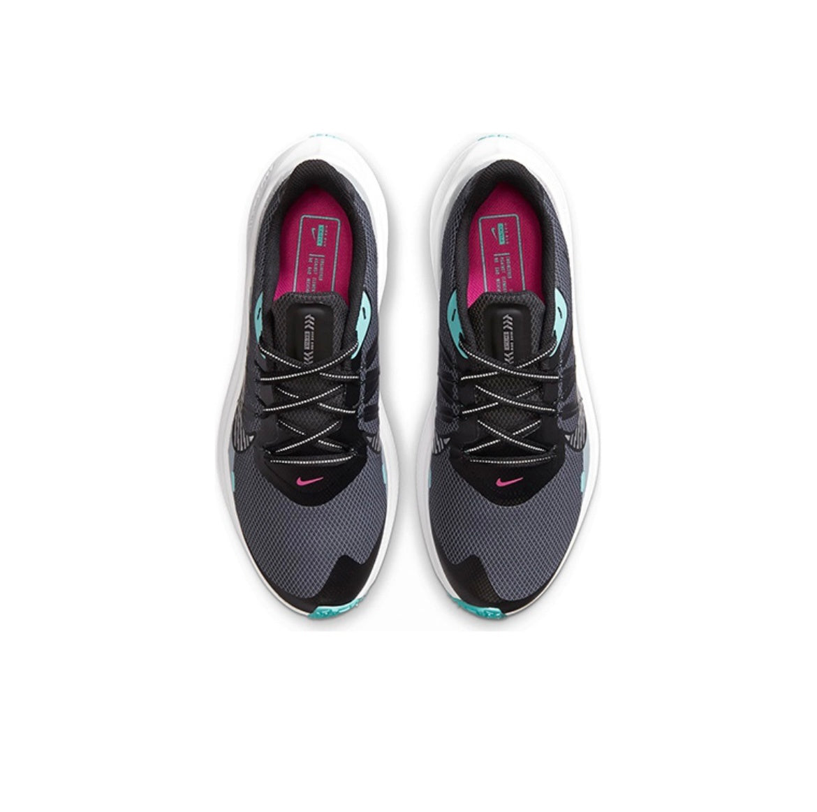 Nike Air Zoom Winflo 7 Shield Running Shoes in Black Gray Green CU3868-403 - product image from the listing.