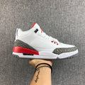 Air Jordan 3 Retro High-Top Sneakers in White Red - product image from the listing.