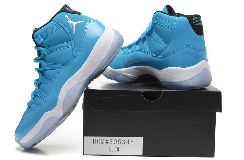 Blue and White Air Jordan 11 High Sneakers - product image from the listing.