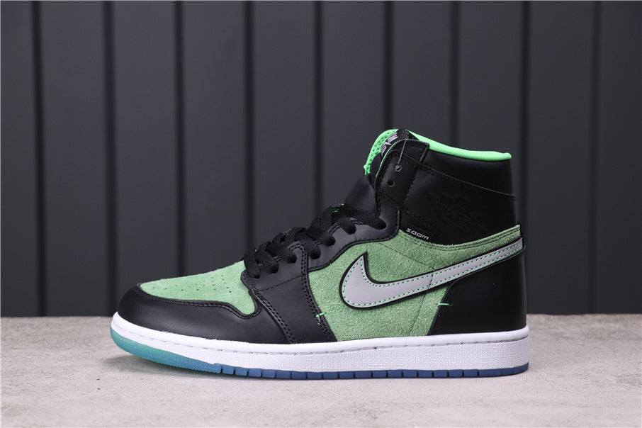 Air Jordan 1 High Zoom Rage Sneakers in Green CK6637-002 - product image from the listing.