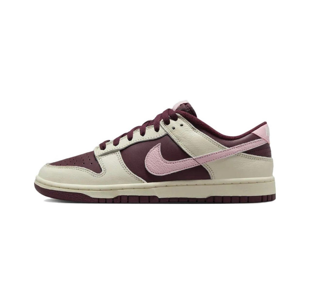 Nike Dunk Low Valentine's Day Sneakers in Burgundy Pink DR9705-100 - product image from the listing.