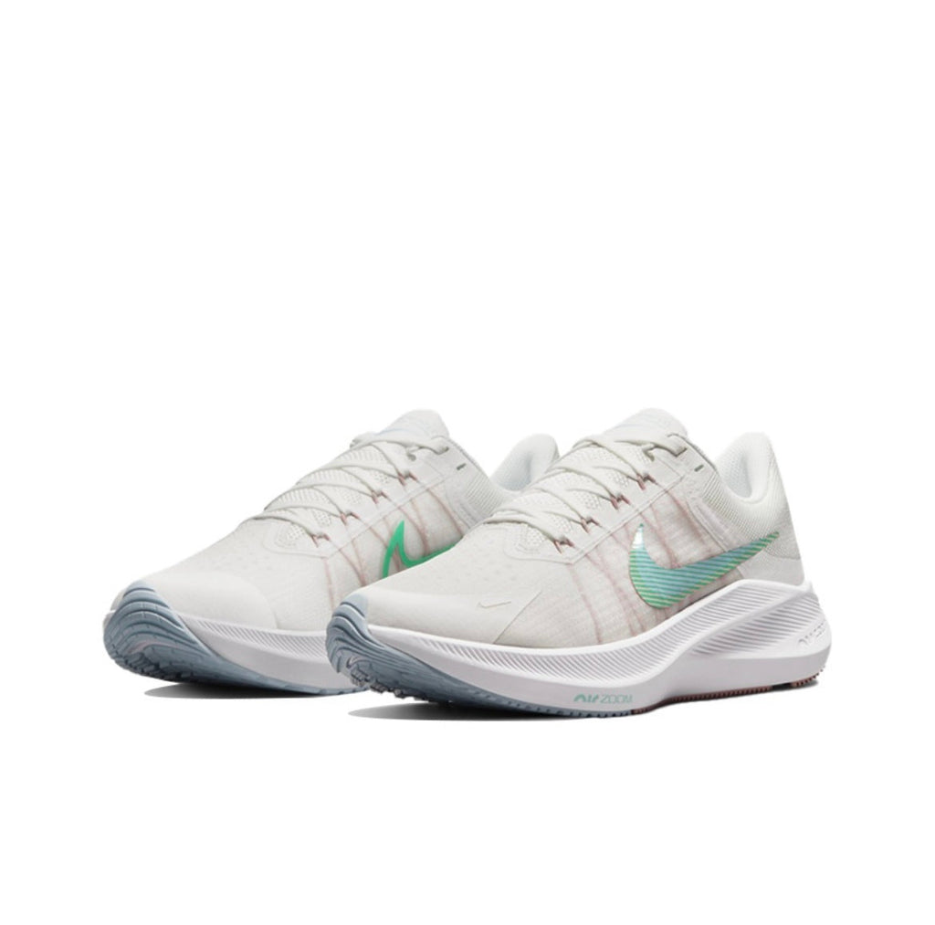 Nike Zoom Winflo 8 Running Shoes in White Green Pink CW3421-105 - product image from the listing.