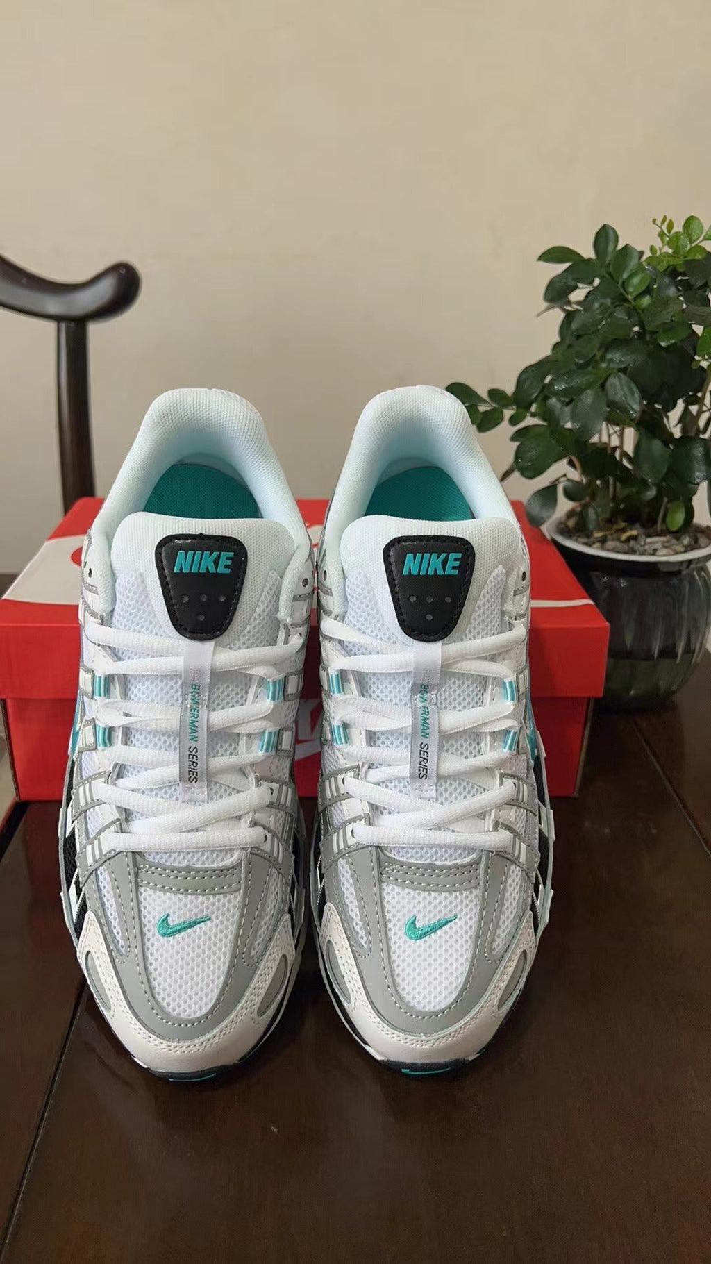 Nike P-6000 Sneakers in White Grey Teal CD6404-103 - product image from the listing.
