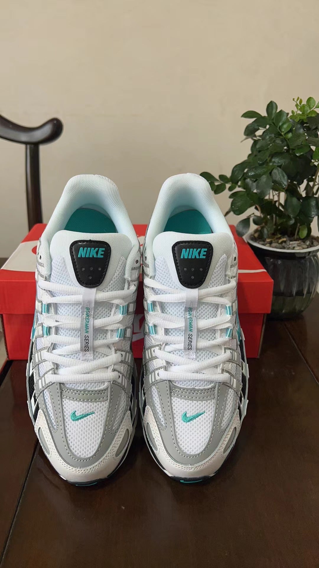 Nike P-6000 Sneakers in White Grey Teal CD6404-103 - product image from the listing.
