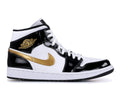 Air Jordan 1 Mid Patent 'Black Gold' Sneaker - product image from the listing.