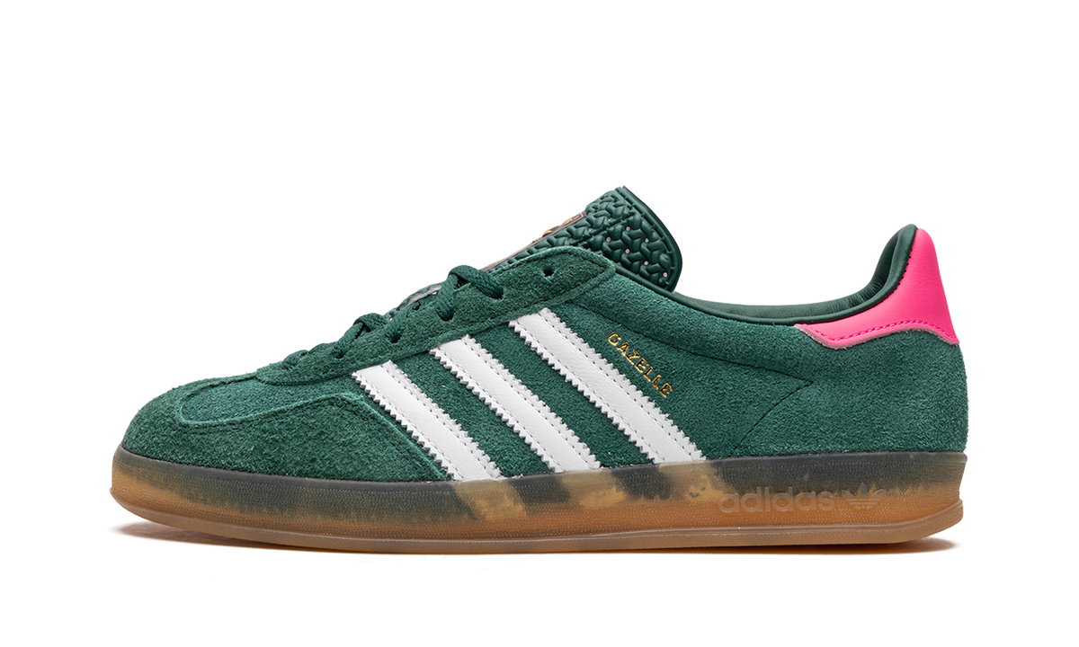 Women's GAZELLE INDOOR "Collegiate Green / Lucid Pink" IG5929 - product image from the listing.