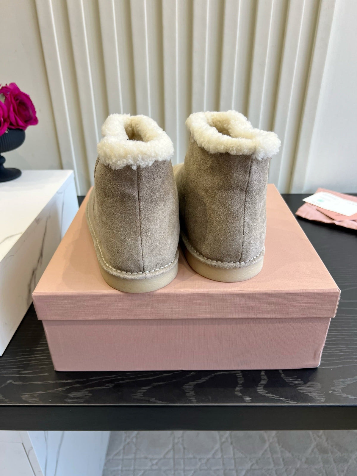 2026 Snow Ankle Boots Suede 977010 by Miu Miu - product image from the listing.