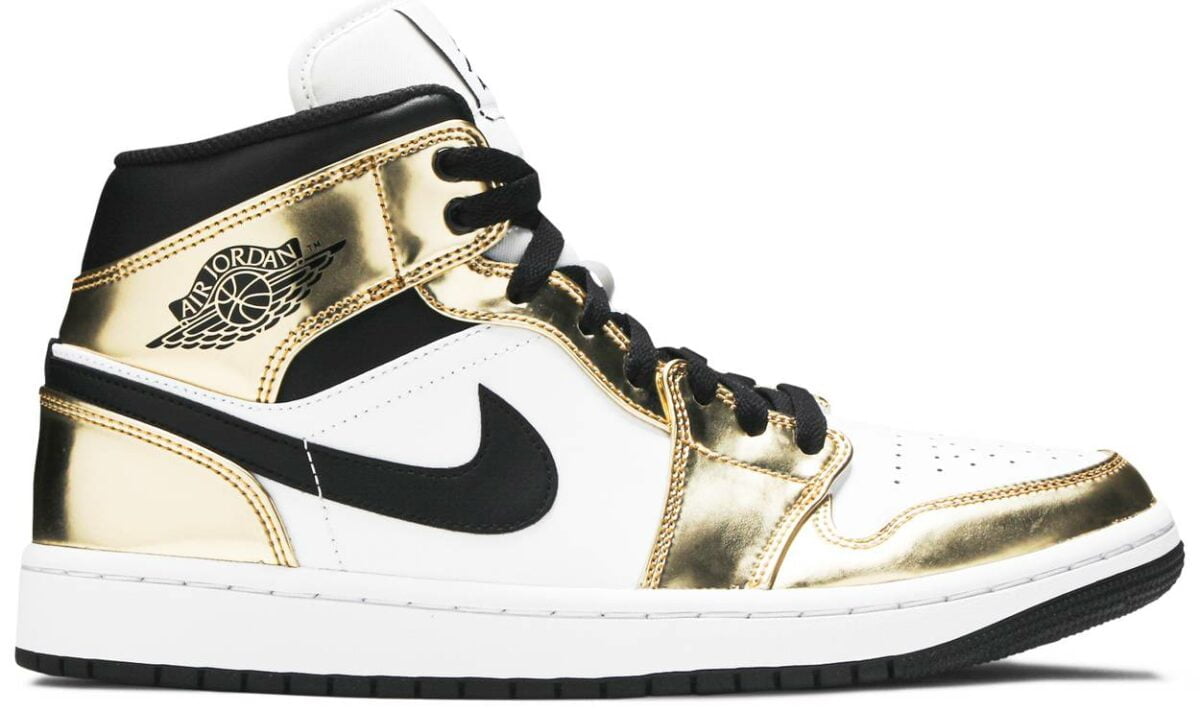 Jordan 1 Mid in Metallic Gold - product image from the listing.