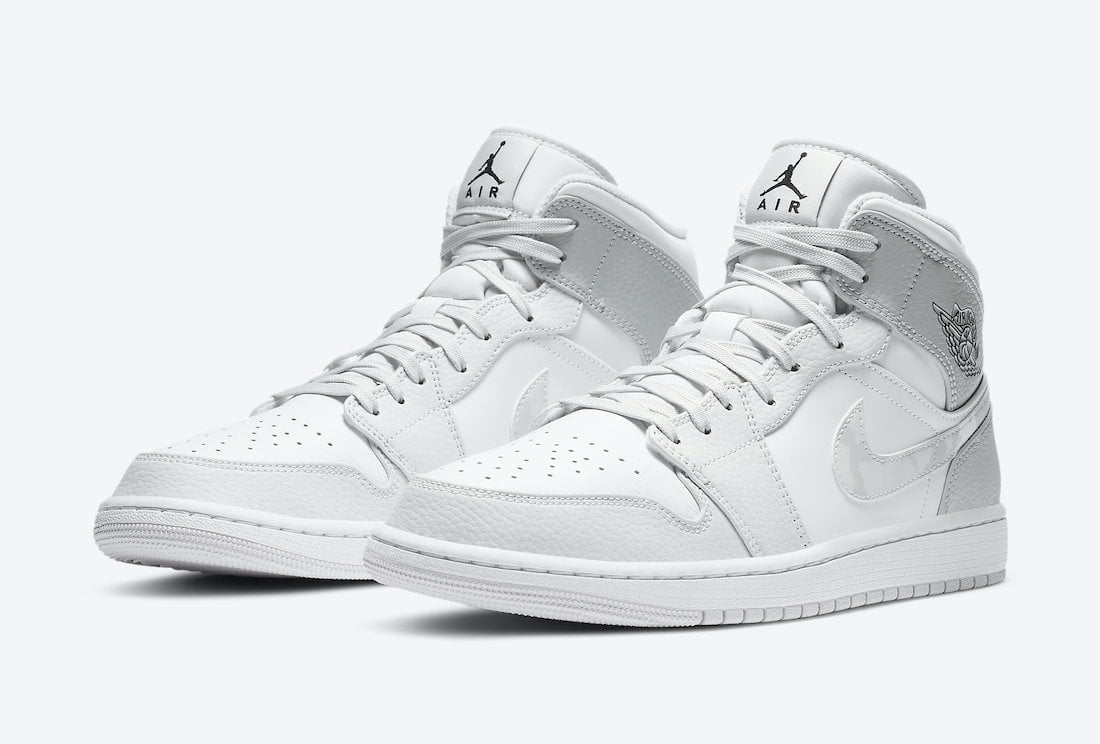 Grey Camo Swoosh - Jordan 1 MID SE GS DC9035 - product image from the listing.
