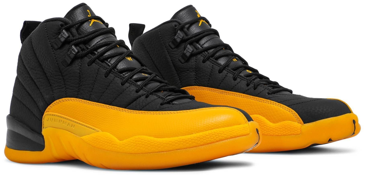 Jordan 12 Retro in Black University Gold - product image from the listing.