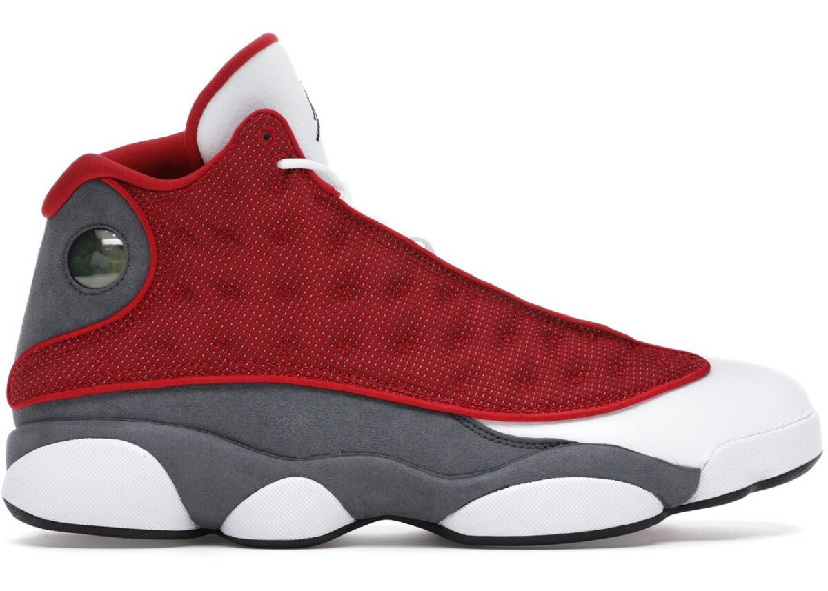 Jordan 13 Retro Gym Red Flint in Grey - product image from the listing.