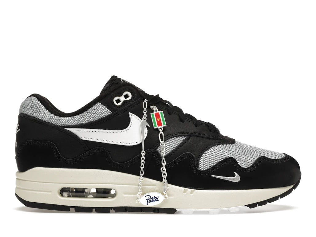 with Bracelet - Nike Air Max 1 Patta Waves Black - product image from the listing.