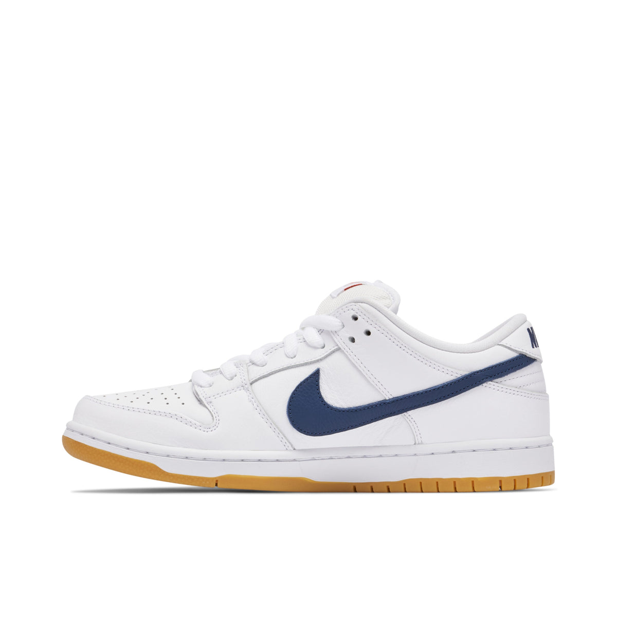 Nike SB Dunk Low Orange Label in White Navy - product image from the listing.